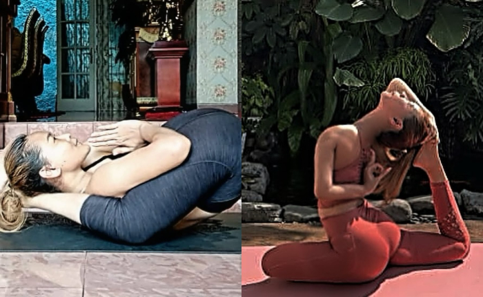 Inul Daratista saat yoga (1)